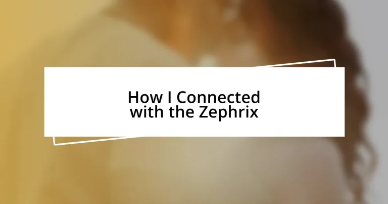 How I Connected with the Zephrix