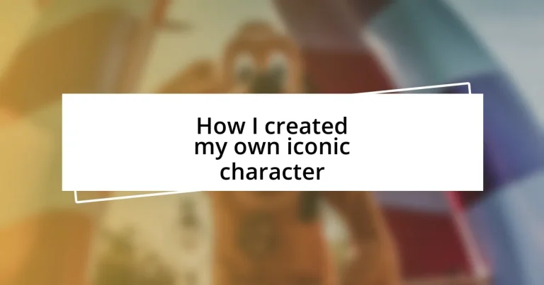 How I created my own iconic character