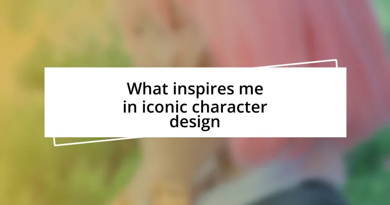 What inspires me in iconic character design